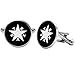 NiuKom Texas De Zavala Flag Cufflinks Personality Men's Shirt Cuff Links 2PCS Fashion Silver Round Accessories Gift for Men Woman Wedding Meeting