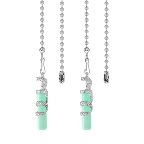 Image of 2Pack Egypt Snake Ceiling Fan Pull Chain Glow in The Dark | 12inch Fan String Pulls Charm Extension Decorative,3mm Diameter Beaded Fluorescent Light Chains Ornaments with Connector