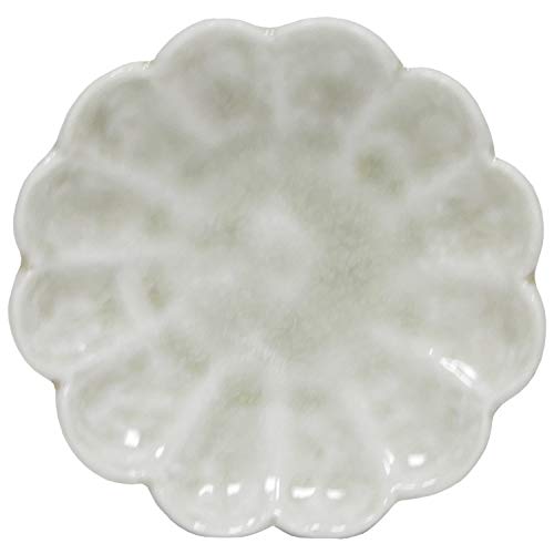 TAMAKI プレート 花皿 窯変 ホワイト 直径8.5×奥行8.5×高さ1.9cm 電子レンジ 食器洗浄機対応 T-930960