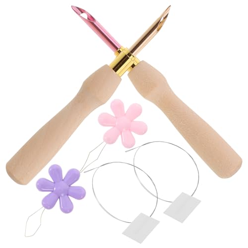 Homoyoyo Beginner Punch Needle Embroidery Set 6pc Punch Needles Kit for Wool Yarn Non-Woven Fabric