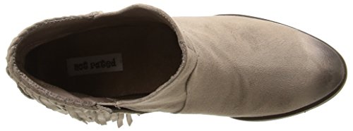 Not Rated Women's Western Cowgirl Casual Faux Suede Round Toe Fringe Braxton Booties Ankle Boot, Taupe, 8 #TOP4