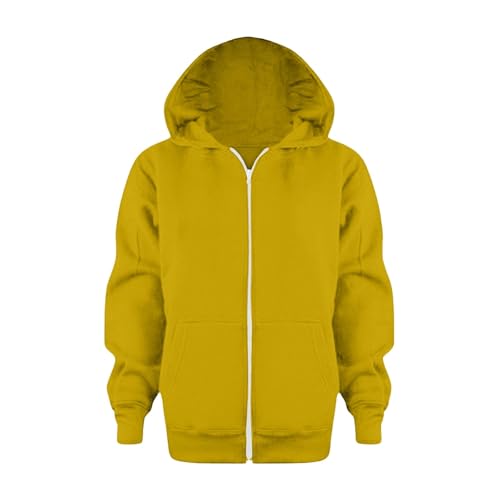 Boys Zip Up Hoodie Kids Fashion Oversized Long Sleeve Sweatshirt Jacket with Pockets 3-12 Years