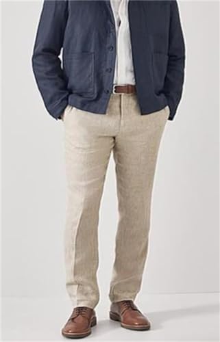 Summer Linen Men Pants Men's Classic Fit Pants Lightweight Men Pants Mens Linen Pants Business Party Wedding2