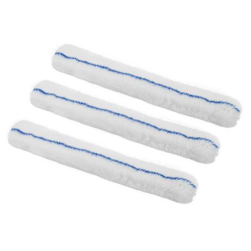 Image of MECCANIXITY Microfiber Scrubber Replacement Head for Window, Glass, Marble Wall, Home, Bathroom, 13.78 Inch, Blue White Pack of 3
