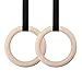 BALLSHOP Turnringe Holz Gymnastikringe Turntrainingsgeräte Ringe 30mm mit Verstellbaren Buckles Straps für Gymnastik Fitness
