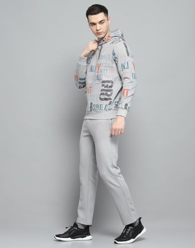 Image of Monte Carlo Mens Printed Grey Hooded Neck Full Sleeve Tracksuit 224066536-2