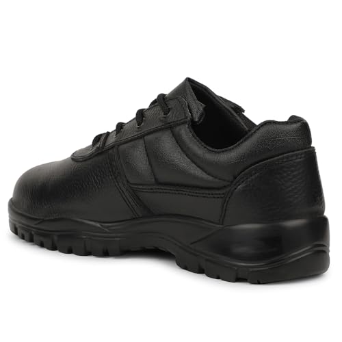 Image of Liberty Freedom KAVACH-GRD Lacing Black Safety Shoes for Men with PU Sole | Comfortable & Durable