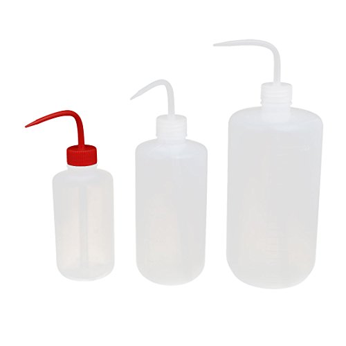 Aexit Clear LDPE gauge Cylindrical Squeezing Measuring Bottle Set 250ml 500ml 1000ml