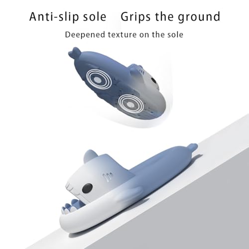 Shark Slides for Women and Men, Summer Novelty Anti-Slip Quick Drying Gradient Shark Slippers, Open Toe Slide Sandals with Cushioned Thick Sole3