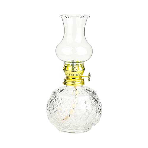 Amanigo Oil Lamp Glass Kerosene Lantern - Classic Hurricane Lamps for Indoor Use (7 in)