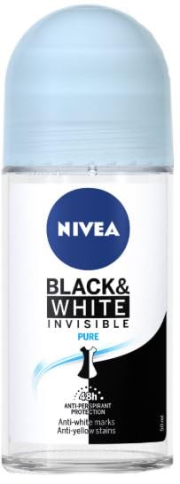 NIVEA Invisible for Black & White Roll-On 50 ml miniatura 1
