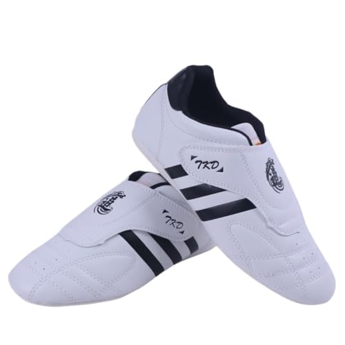 Taekwondo Karate Shoes for Teens Men Martial Arts Kick Boxing Cross Training Deadlift Powerlifting Gym Tennis & Racquet Sport Shoes Hook Loop Lightweight Comfort Wear Walking Sneakers Non-Slip Sole