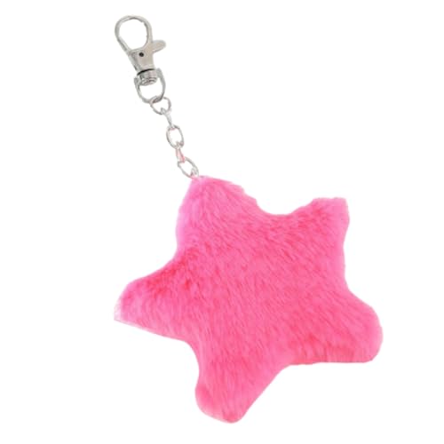 Cute Plush Five-pointed Star Charm Keychains Ornament Pendant Car Keyring