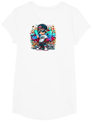 Cool Hip Hop Guy with Graffiti Illustration Graphic Style T-Shirt