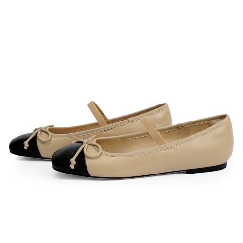 Image of Modatope Womens Flats Ballet Ballerina Flats for Women | Bow Bowknot Square Toe Slip on Flats, Dressy Comfort Ballet Shoes for Work, Driving, School, Travel & Daily Outings