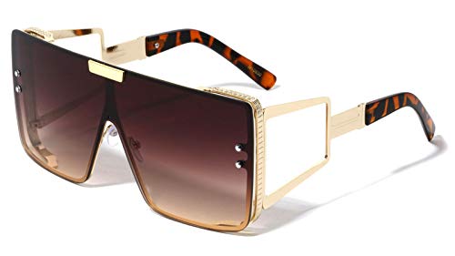 Dweebzilla XL Oversize One Piece Floating Lens Shield Aviator Luxury Sunglasses