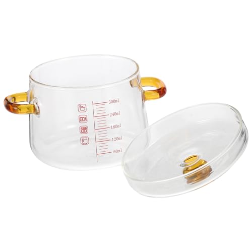 COLLBATH Olla De Vidrio Para Estofado Con Tapa Utensilio De Cocina Ideal Para Sopa y Fideos