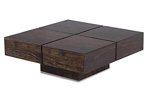 Image of Wooden Center Table for Living Room | Coffee Table for Home Wooden Coffee Table for Living Room and Office | Tea Table | Sofa Set Center Table Walnut Finish