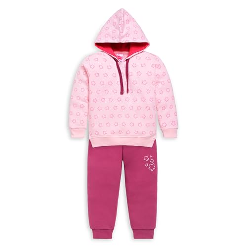 Image of LuvLap Baby Girls Full Sleeve Hooded Sweatshirt & Pyjama Set Pack of 1