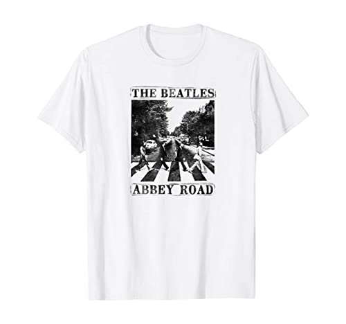 The Beatles Abbey Road T-Shirt Blanc Rock Band T-Shirt Unisexe en Coton Blanc et Blanc Photo, M - Les Beatles, Paul McCartney, John Lennon, RIngo Starr, George Harrison The Beatles Abbey Road T-Shirt Blanc Rock Band T-Shirt Unisexe en Coton Blanc et Blanc Photo, M
