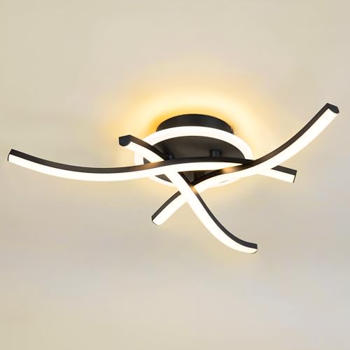 MELAYR Plafonnier LED Moderne 21W, 3000K/4500K/6500K Lampe Plafond 2100lm CRI≥80, Luminaire Plafonnier pour Salon, Chambre, Bureau, Cuisine et Couloir avec...