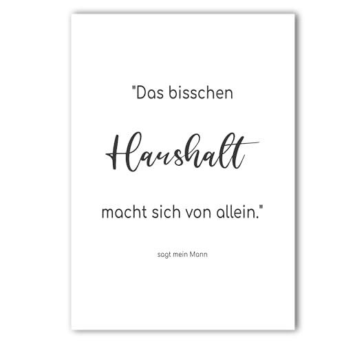 Poster Waschküche 20x30 cm | HWR Raum Haushalt | Badezimmer | lustig | Minimalistisch | schwarz weiß | Humor | Wandbild