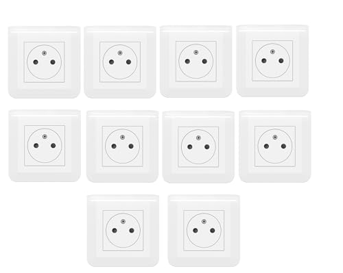 Legrand-Lot de 10 prises de courant 2P+T 16A complet Mosaic - Blanc