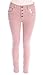 Produktbild Jewelly Damen Jeans 4 Button Style Baggy Cropped (34, Rosa)
