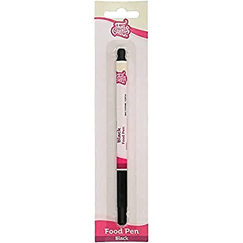 FunCakes Food Pen Noir: Stylo Alimentaire pour Décoration de Gâteaux, Pâtisseries et Desserts, Pointe Flexible pour Lignes Épaisses et Fines, Idéal pour...