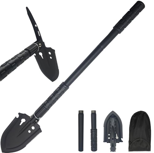 Pala dobrável multifuncional 66 cm, pala de neve dobrável, pala dobrável militar, pala de sobrevivência, campismo, portátil pala dobrável para campismo, jardim, sobrevivência, caminhadas, carro