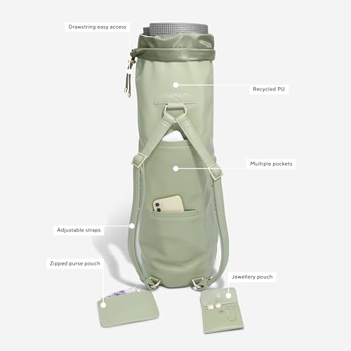 Sac de yoga vert mousse Stackers aux finitions soignées et design épuré