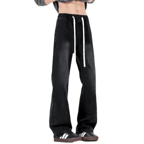 Men's Curved Knife Pants American Washed Vintage Jeans