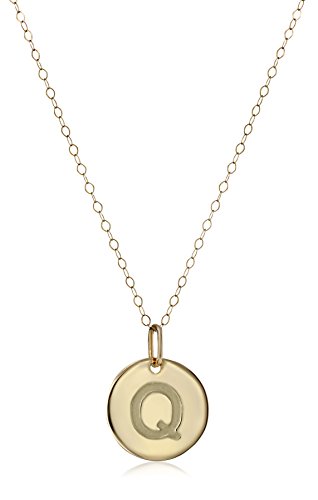 Amazon Collection 14k Yellow Gold Initial Pendant Necklace, 18