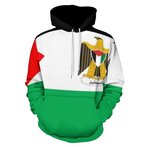 Sweat capuche drapeau palestinien 3D pull manches longues idéal pour look urbain automne