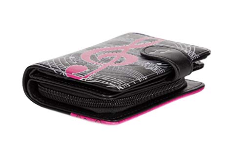 Musical Note Small Zipper Women's Bi-Fold Wallet (Fuschia)2