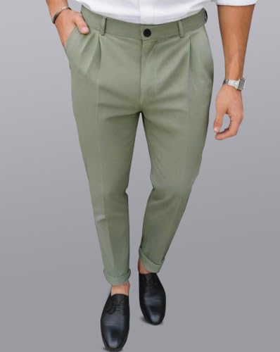 Image of Noble Monk Men's Formal Trousers | Regular Fit Stylish Pants for Men | Comfortable Solid Trousers | Classic Formal Wear for Men | Smart and Versatile Everyday Wear