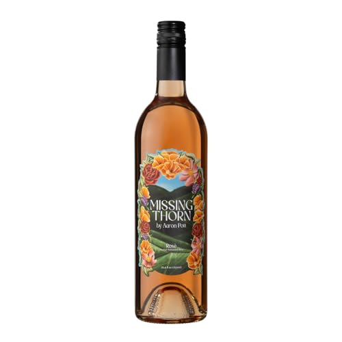 Missing Thorn Rosé Alcohol-Removed Zinfandel Wine by Aaron Pott - Sip Clean Non-alcoholic Wine with Berries and Blood Orange Notes – Low Sugar, Vegan, Gluten -Free, 20 Calories per 5 oz.