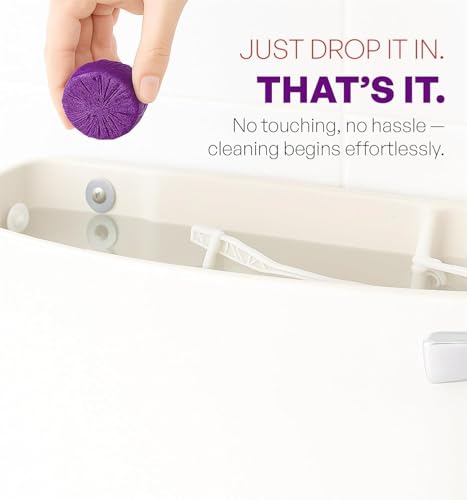 Image of Kitchen Lavender Toilet Cleaner Blocks Pack of 10 | Drop-In Toilet Tank Tablets | Purple Water Effect, Fights Stains, Whitens Bowl | Long Lasting Cleaning Action (30 Units Tabletss)