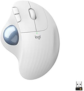 Logitech ERGO M575 Wireless Trackball Mouse - Easy thumb control, precision and smooth tracking, ergonomic comfort design, for Windows, PC and Mac with Bluetooth and USB capabilities - Off White