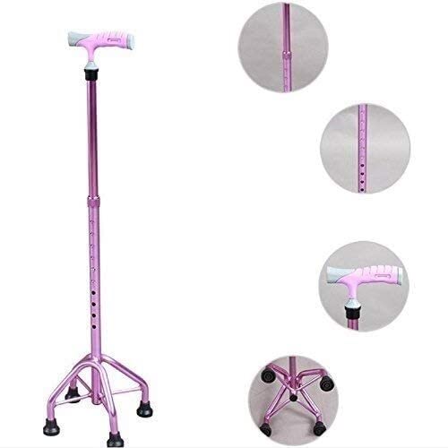 Stampelle telescopiche antiscivolo Stampelle mediche Bastone a quattro zampe Bastone da passeggio per uomo anziano Bastone da passeggio con ospedale per artrite, anziani, anziani e handicap Il nuovo