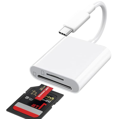 Lector de Tarjetas SD USB C, Adaptador 2 en 1 USB C a SD/Micro SD, Lector de Tarjetas de Memoria TF para Dispositivos Tipo C Compatible con iPhone 15, Mac, Pro Air 2020/2021, Galaxy S21/S22/S23