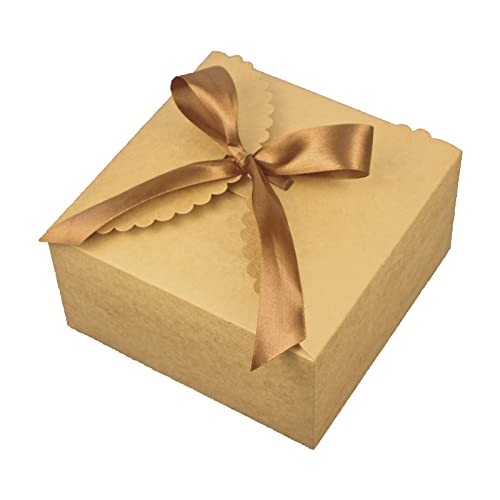 Wewiluck Brown Gift Boxes 10 Pack 8X8X4 Inches, Large Gift Box Bulk, Premium Kraft Gift Box With Lid For Present, Graduation, Anniversaries, Birthday Party, Father's Day, Christmas, Groomsmen Gifts #TOP14
