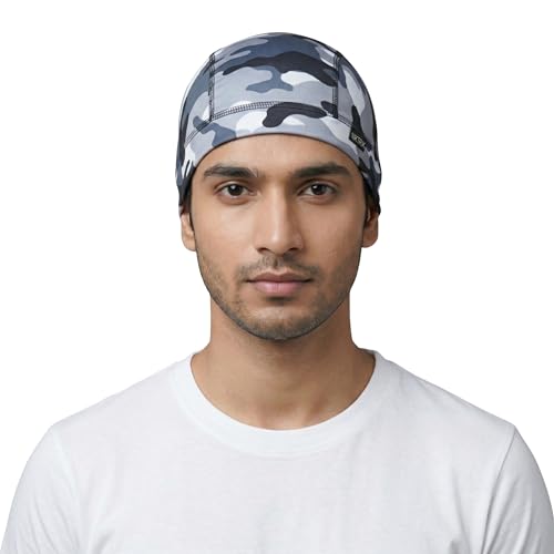 Image of Unisex Helmet Skull Cap for Bikers & Cyclists, Polyester Head Cap, Hair Inner Helmet Cap for Men, Sweat Cooling Beanie Cap, Skull Mask for Summer, Bike Accessories