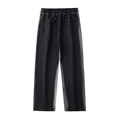 Baggy Jeans Men Elastic Wide Leg Relaxed Fit Denim Pants with Pockets Fashion Contrast Casual Jean Trouser Streetwear3