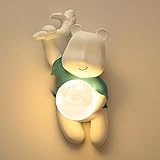 OOWOKS 7W Kinderzimmer Bär Wandleuchte Modern Wandlampe Innen 3 Farbtemperaturen Bär Lampe Wand-Nachttischlampe Tier Kinder Lampe Dekorative Nachtlicht für Junge Mädchen Babyzimmer Schlafzimmer