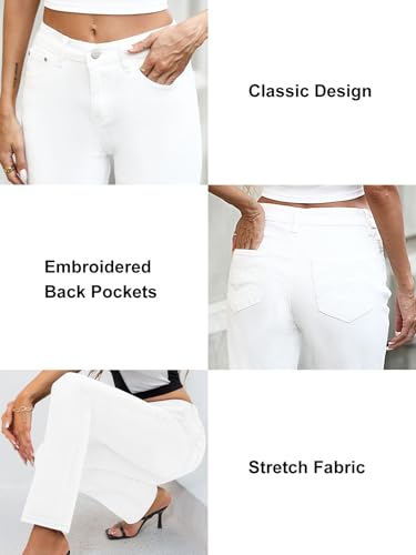 PEIHOT Women Bootcut Jeans 90s Mid Rise Straight Leg Stretchy Boot Cut Denim Pants Trendy