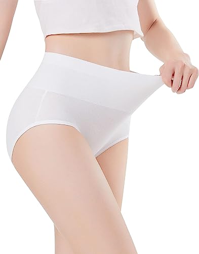 Image of INNERSY Women's High Waisted Underwear Cotton Panties Regular & Plus Size 5-Pack