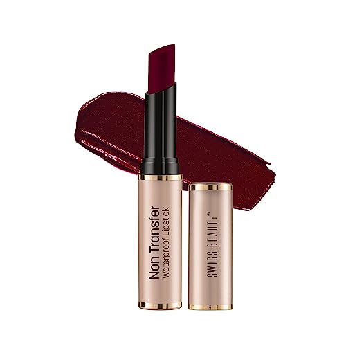 Image of SWISS BEAUTY Non Tranfer Lipstick Long Stay & Smooth, Brown-Maroon, 3g Matte Finish