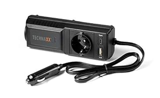 Technaxx Invertitore Di Potenza Auto 200 W, Convertitore Di Tensione 12 V 230 V, 2 x USB, 1 x Schuko, Alta/Bassa Tensione E Protezione Da Sovraccarico – Trasformatore Tensione Presa Accendisigari TE21