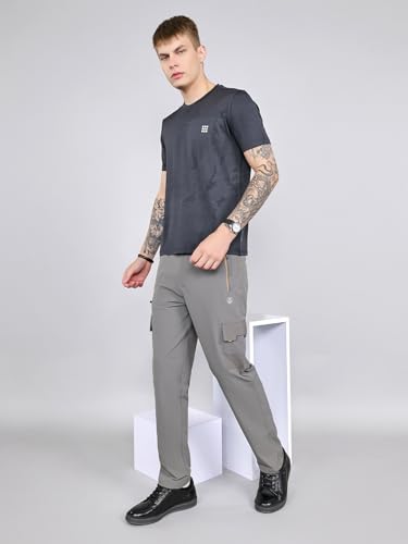 Image of Monte Carlo Mens Regular Fit Solid Cargo Lower|Solid Pattern Casual Trousers | Stylish & Comfortable Everyday Wear Utility Pants for Men's (Pack of 1)